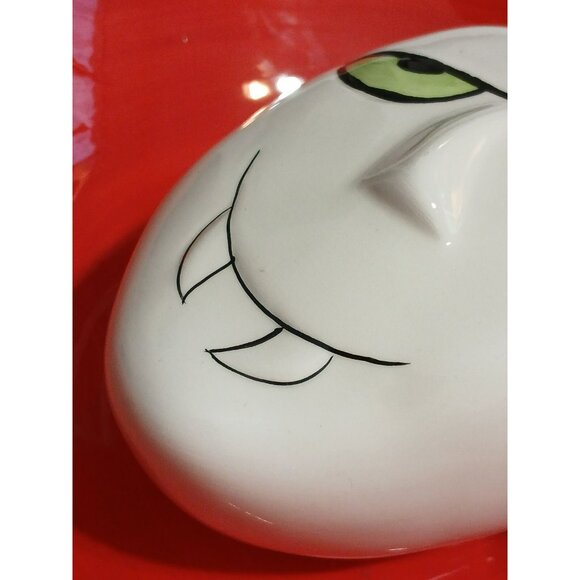 Haunted Halls Halloween Vampire Dracula Plate Ceramic Red & Black - Picture 4 of 13